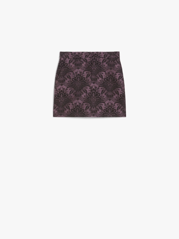 Technical wool jacquard miniskirt - MAUVE - Max Mara