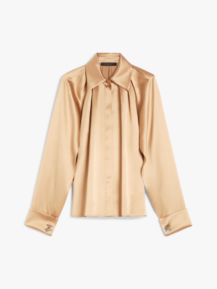 Silk satin shirt - CAMEL - Max Mara
