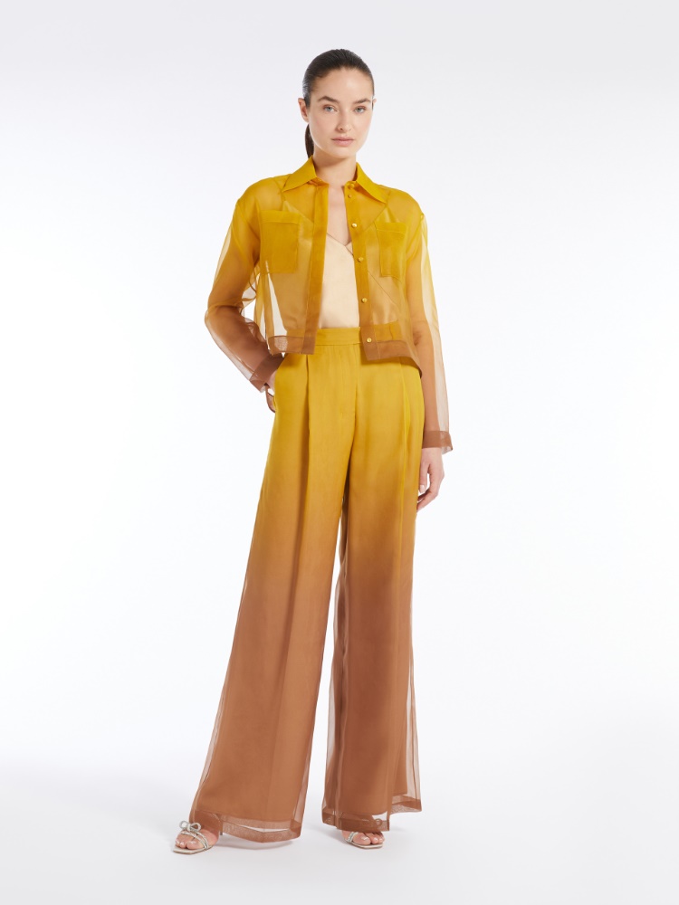 Camicia crop in organza di seta - ORO - Max Mara - 2