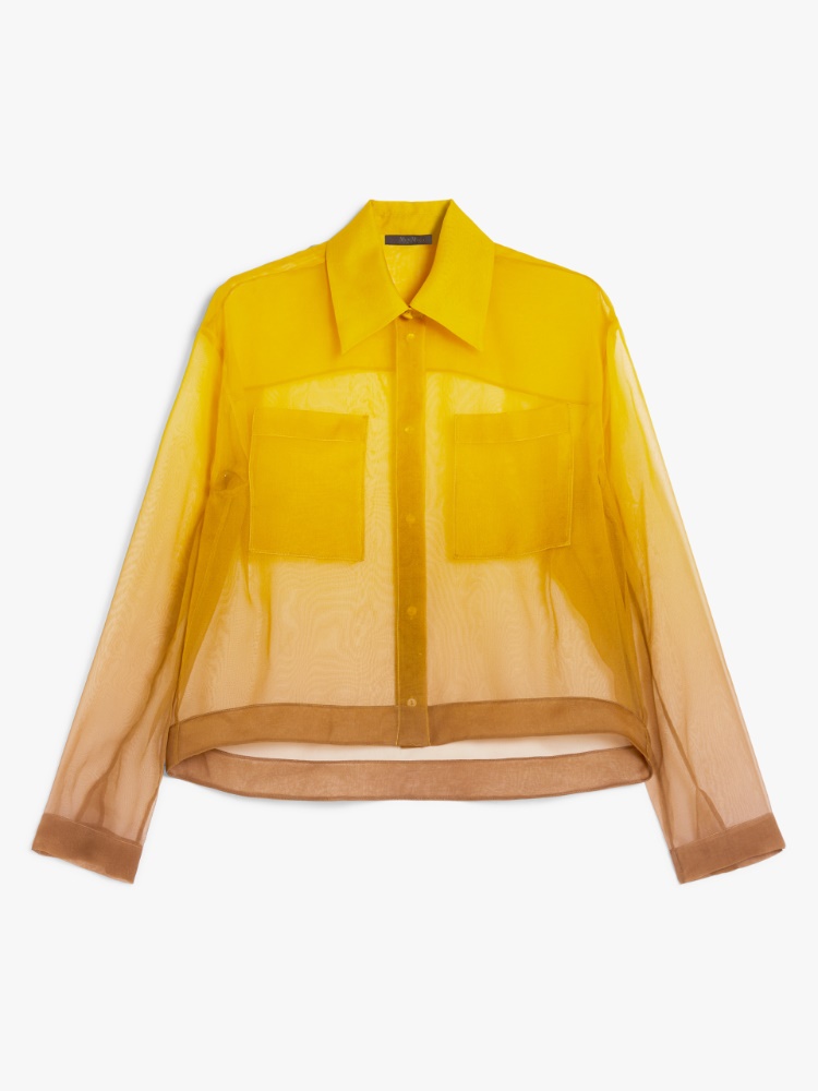 Camicia crop in organza di seta - ORO - Max Mara