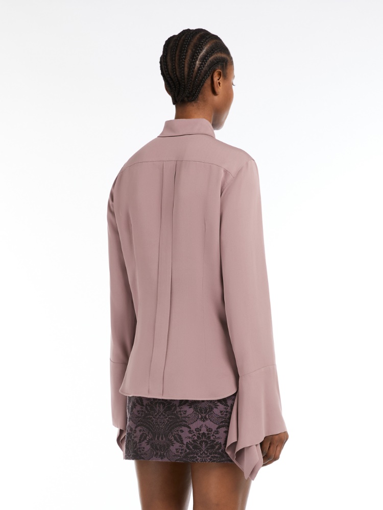 Silk charmeuse shirt, mauve | 