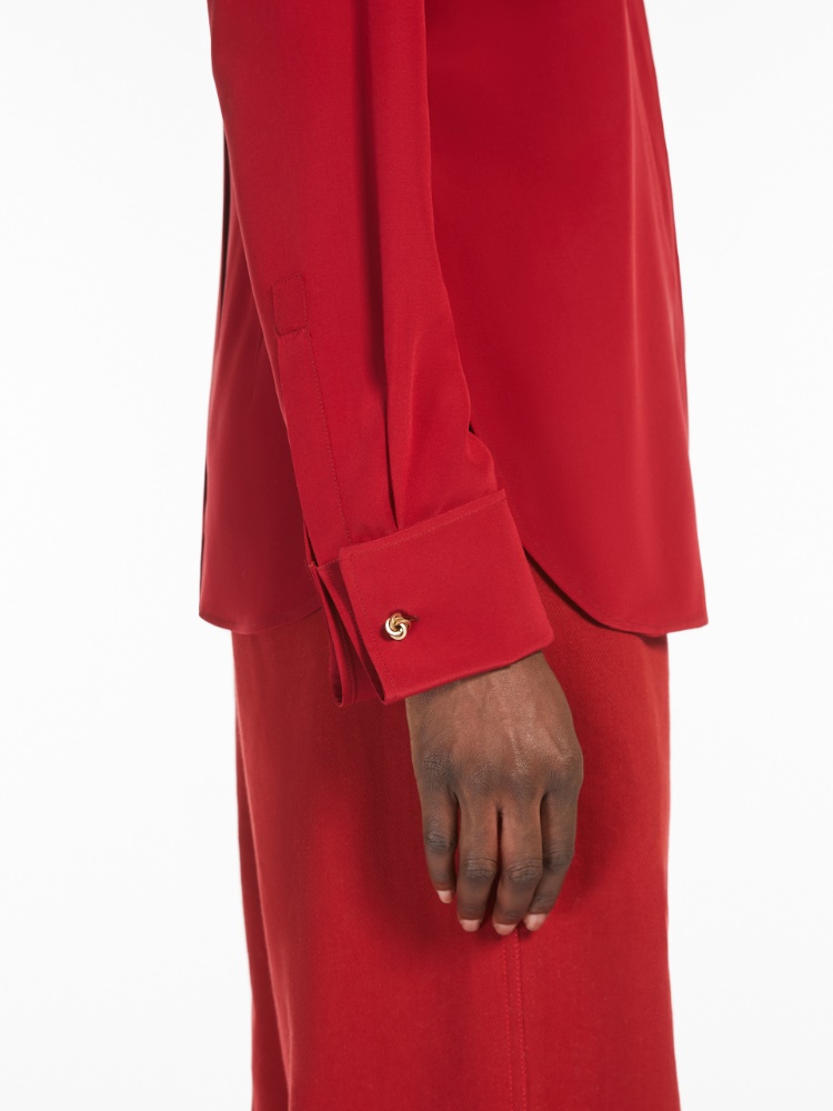 Silk shirt with bow tie, red | 