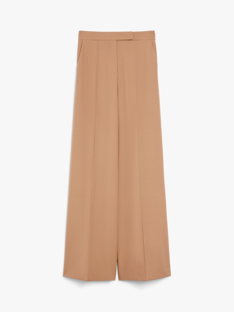 マックスマーラ Max Mara Ninfa Pants Gabardine wool trousers, white | 