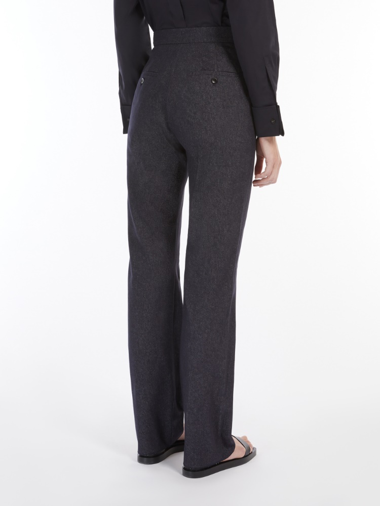 上質素材 【MaxMara】 ネイビーブルーのパンツ 美シルエット Blue pants | Max Mara