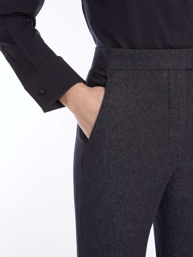 MaxMara GALIZIA ピュアコットン デニムルックパンツ ジュール] ピュア コットン デニム パンツ, midnightblue