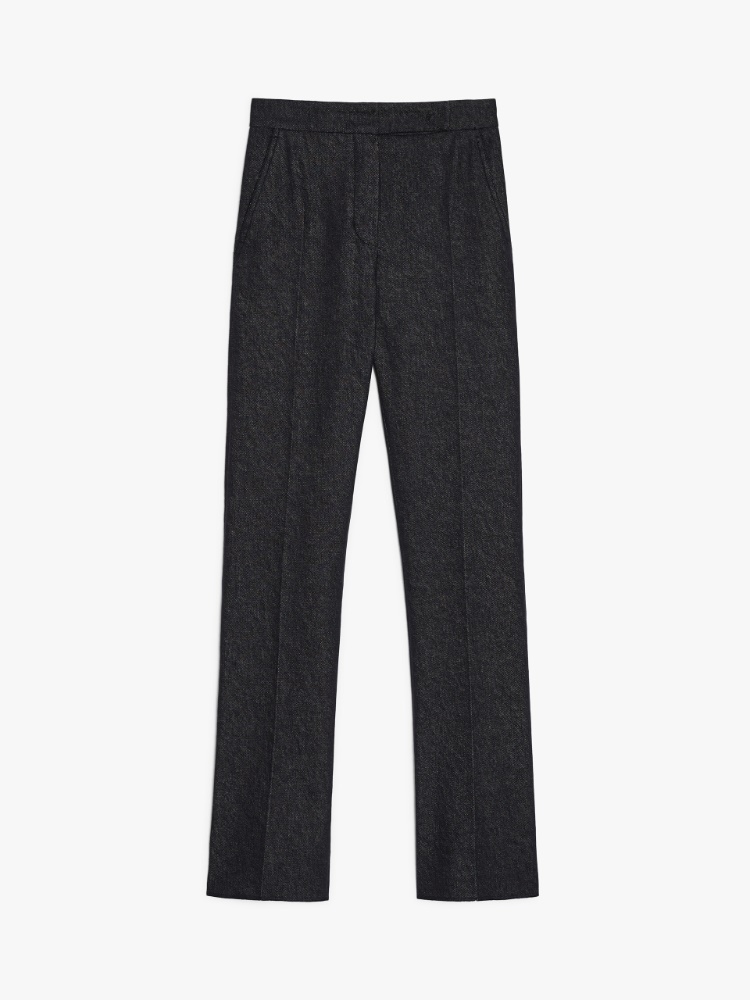 Slim-fit cotton trousers, midnightblue | 