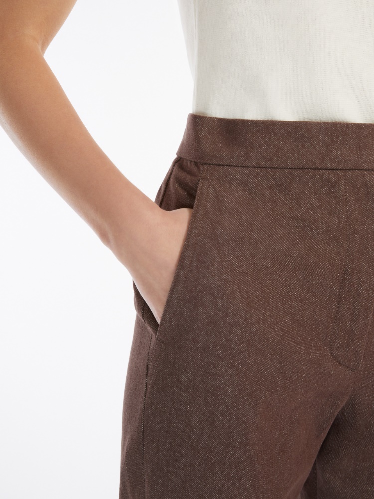 パンツ Max Mara GALIZIA SLIM FIT COTTON TROUSERS Slim-fit cotton trousers, brown | 