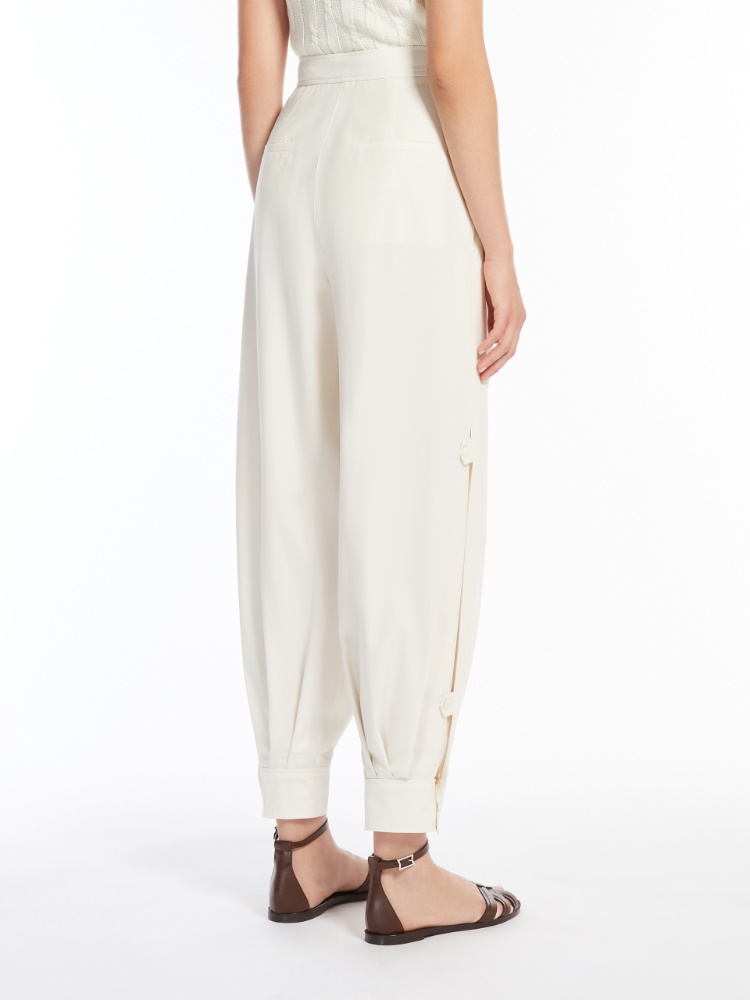 Flowing cotton trousers, ivory | 