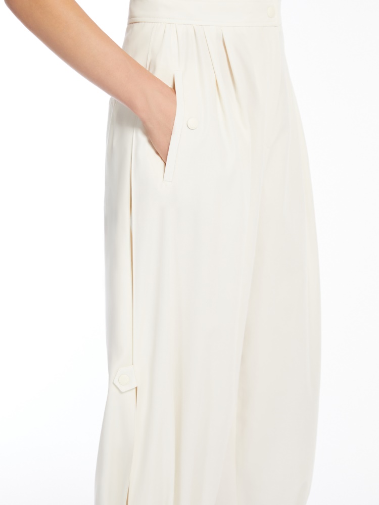 Flowing cotton trousers, ivory | 