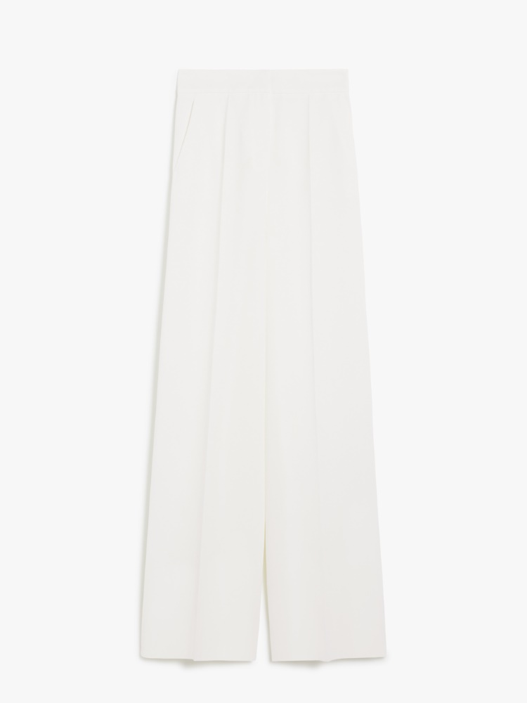 パンツ Max Mara Abetone Tuxedo Trousers In Stretch Cady Straight cady trousers, white | 