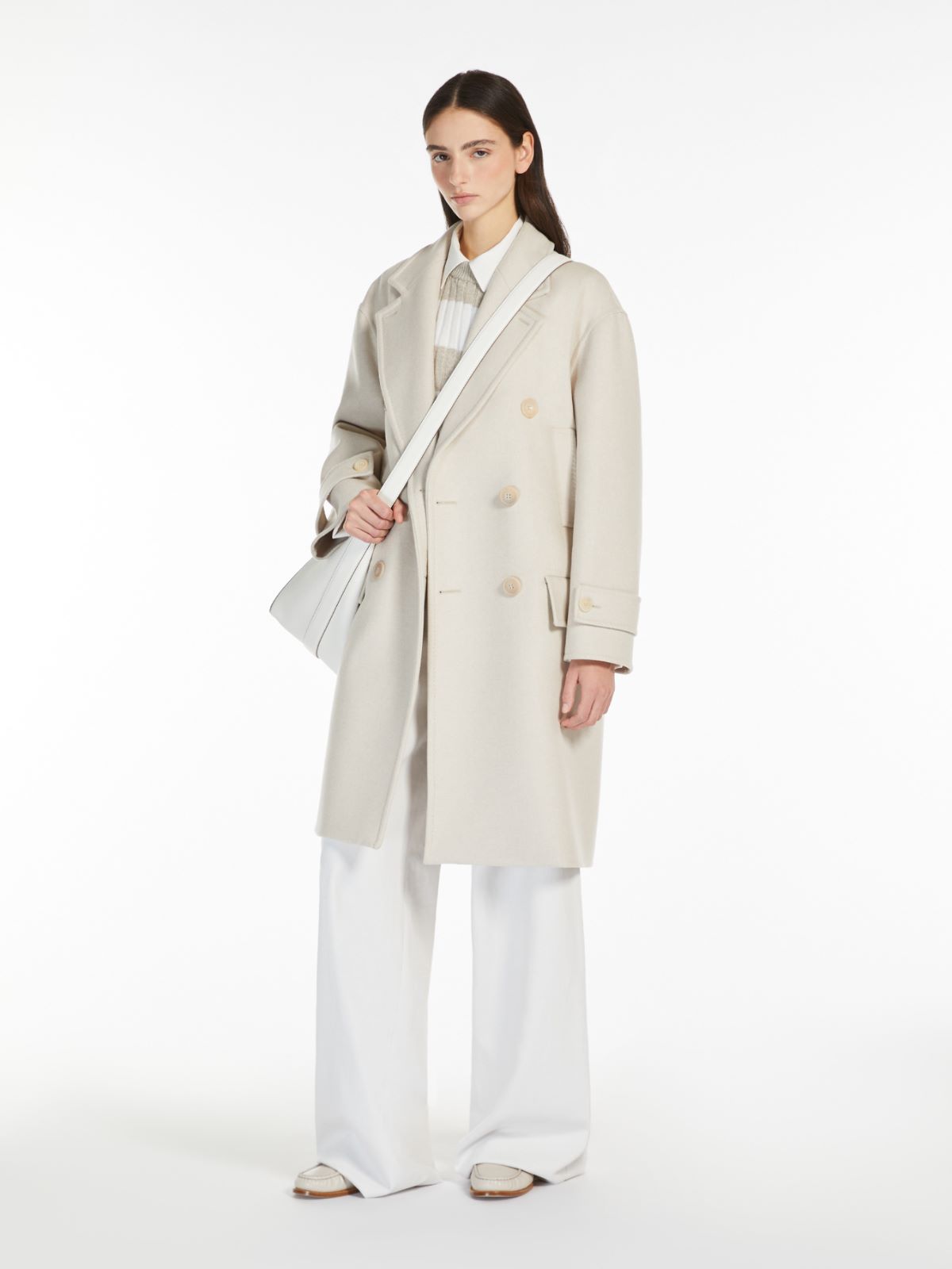 Cotton drill straight trousers - WHITE - Max Mara