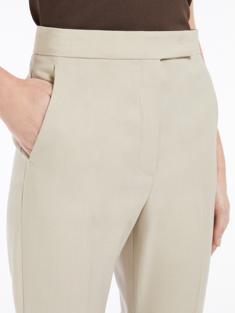 【関税＆送料込み】Max Mara 'Turbigo' Pants Straight-cut wool, mohair and silk trousers, beige