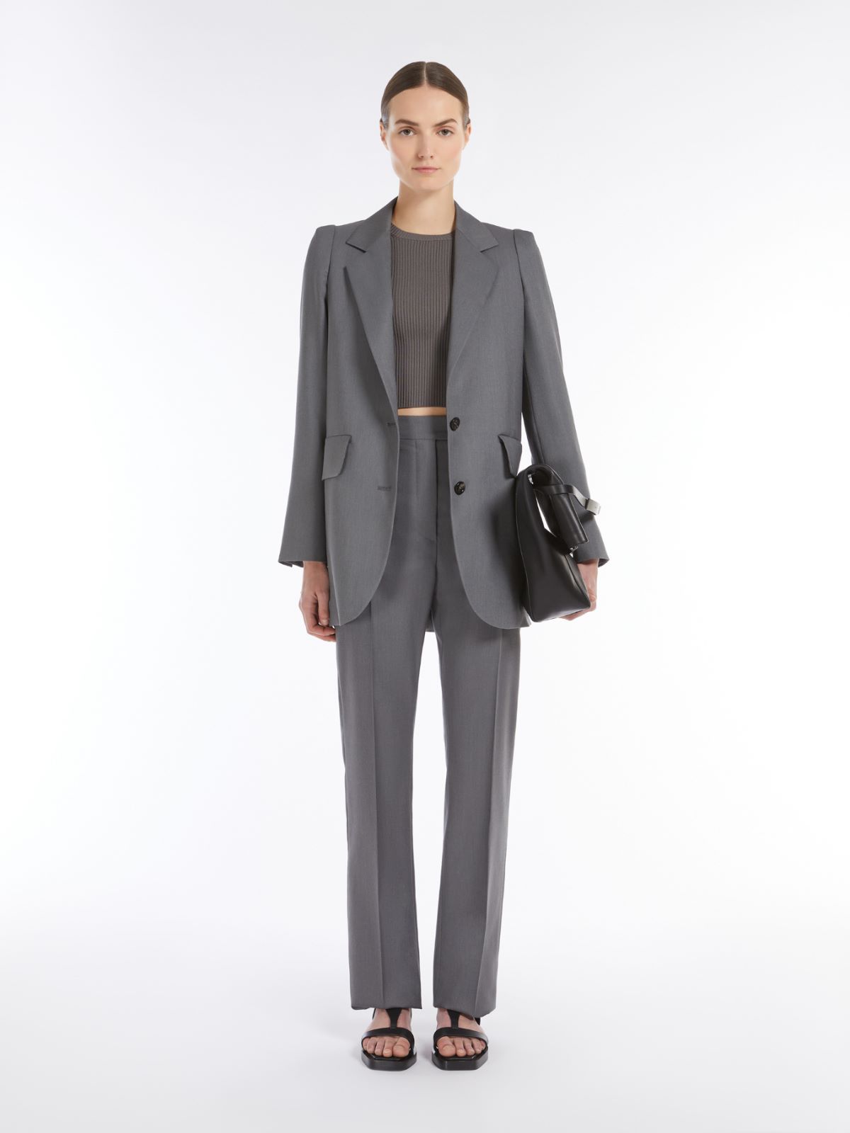 スーツ MAX MARA Women Suit Jackets 2421046013600005 Grey Jackets and blazers Grey and silver Woman | Max Mara