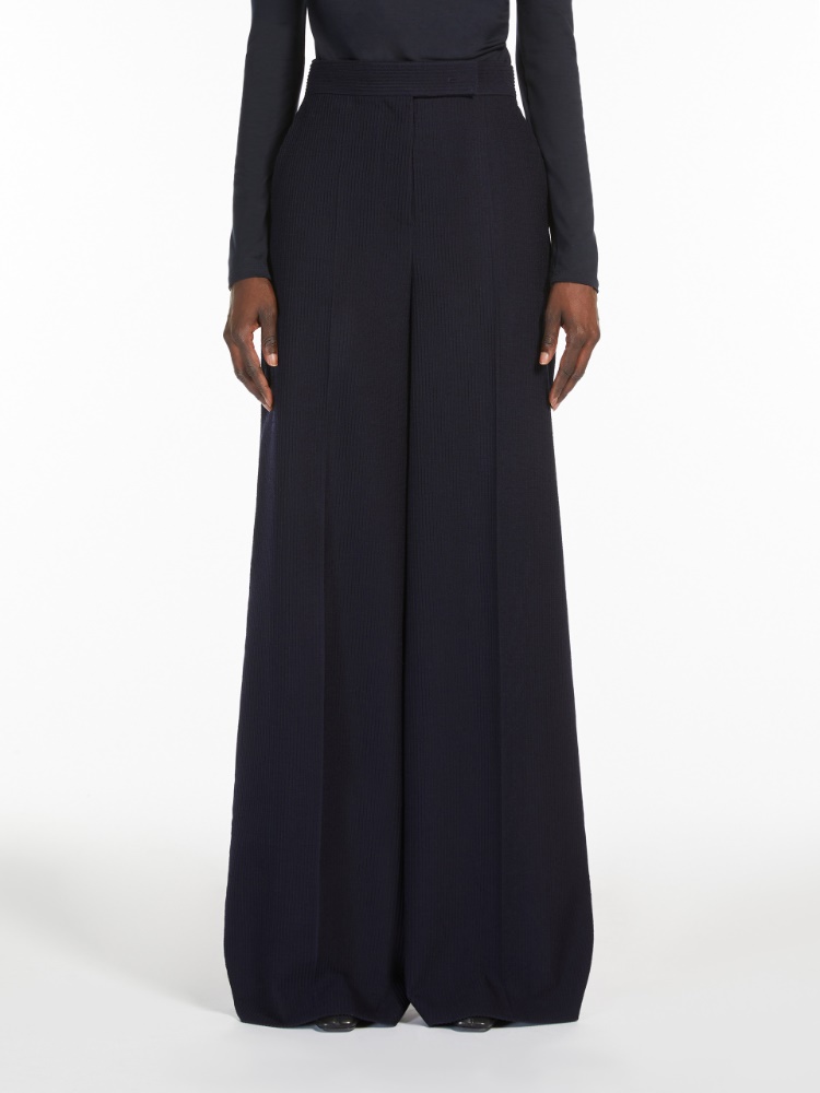 【Max Mara】国内未掲載商品 Osol ウール コルドネット パンツ Wool cordonet trousers, ultramarine |