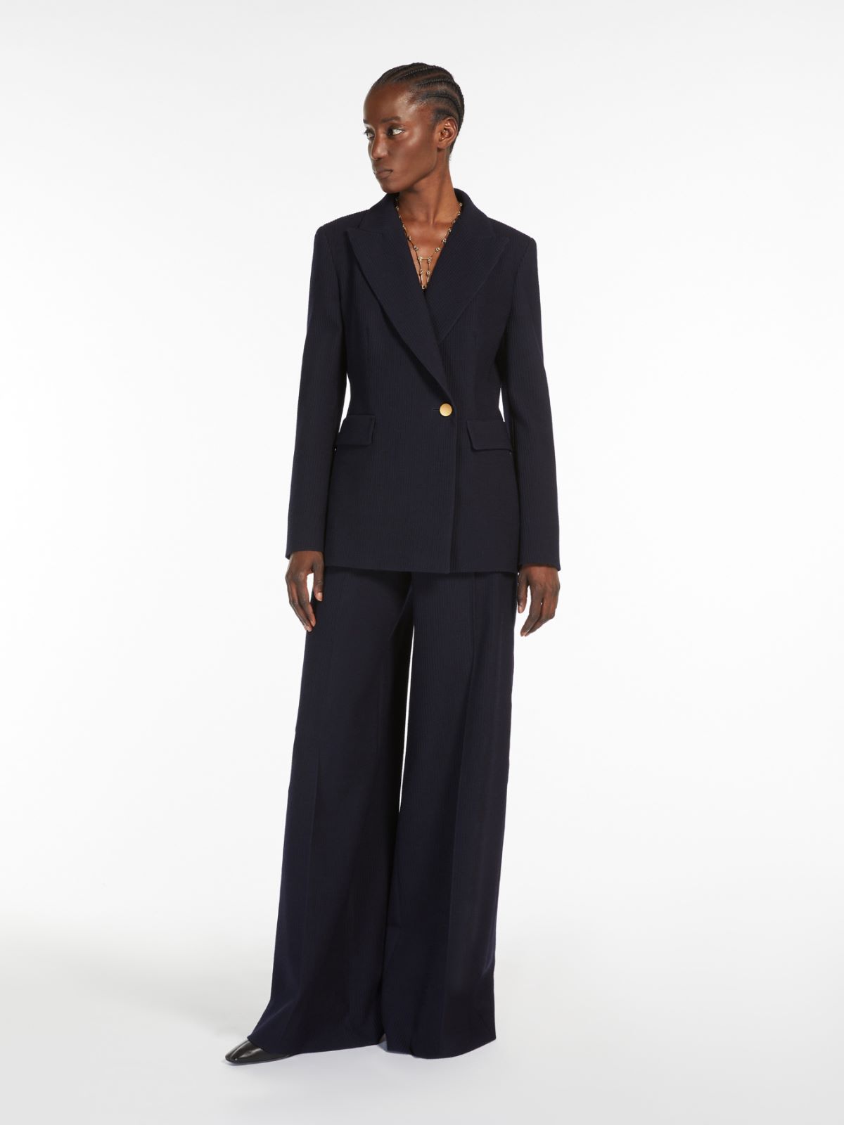 パンツ MAX MARA WOOL BLEND TROUSERS Wool-blend tailored trousers, black | Weekend Max Mara