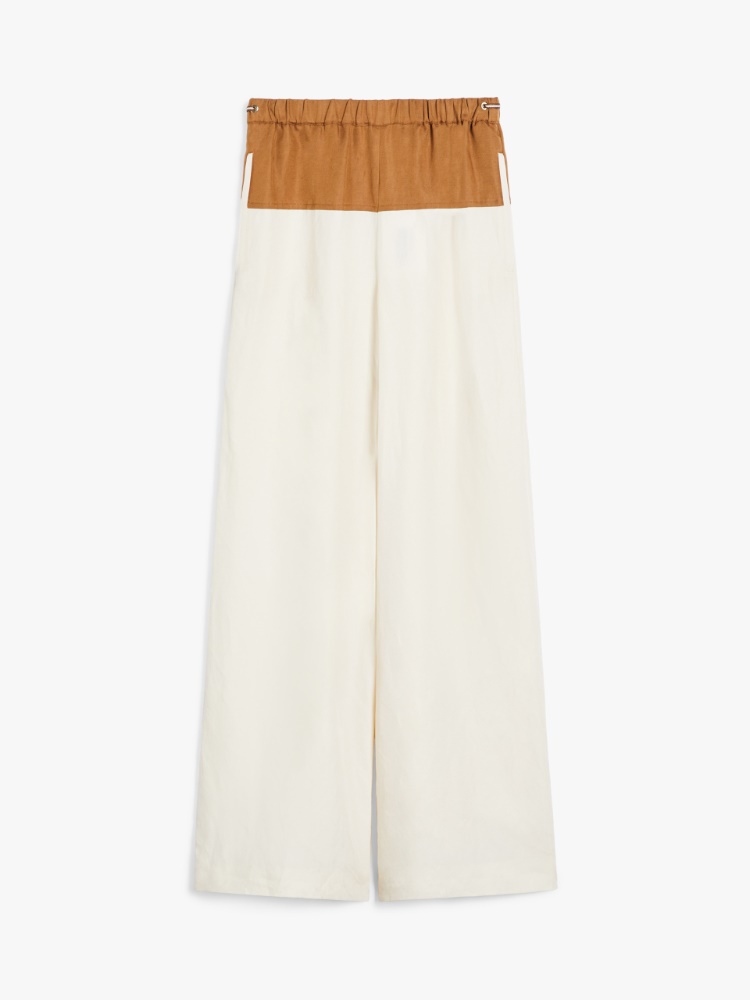 直営♪Max Mara リネン&シルク ズボン GESTRO Linen and silk trousers, ivory | 