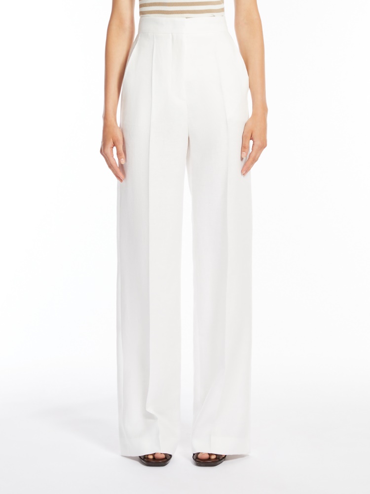 Max Mara aversa ピュアリネンパンツ Pure linen trousers, silk | 