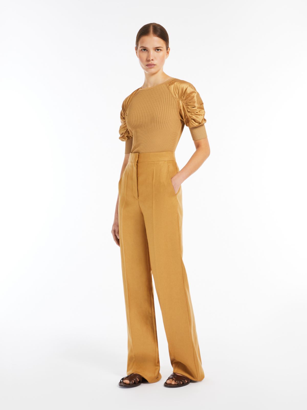 Pure linen trousers + CARAMEL - Max Mara