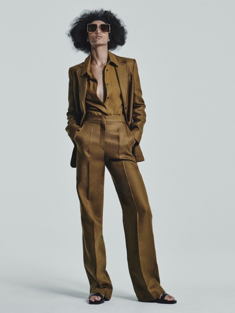 Pure linen trousers + OLIVE GREEN - Max Mara