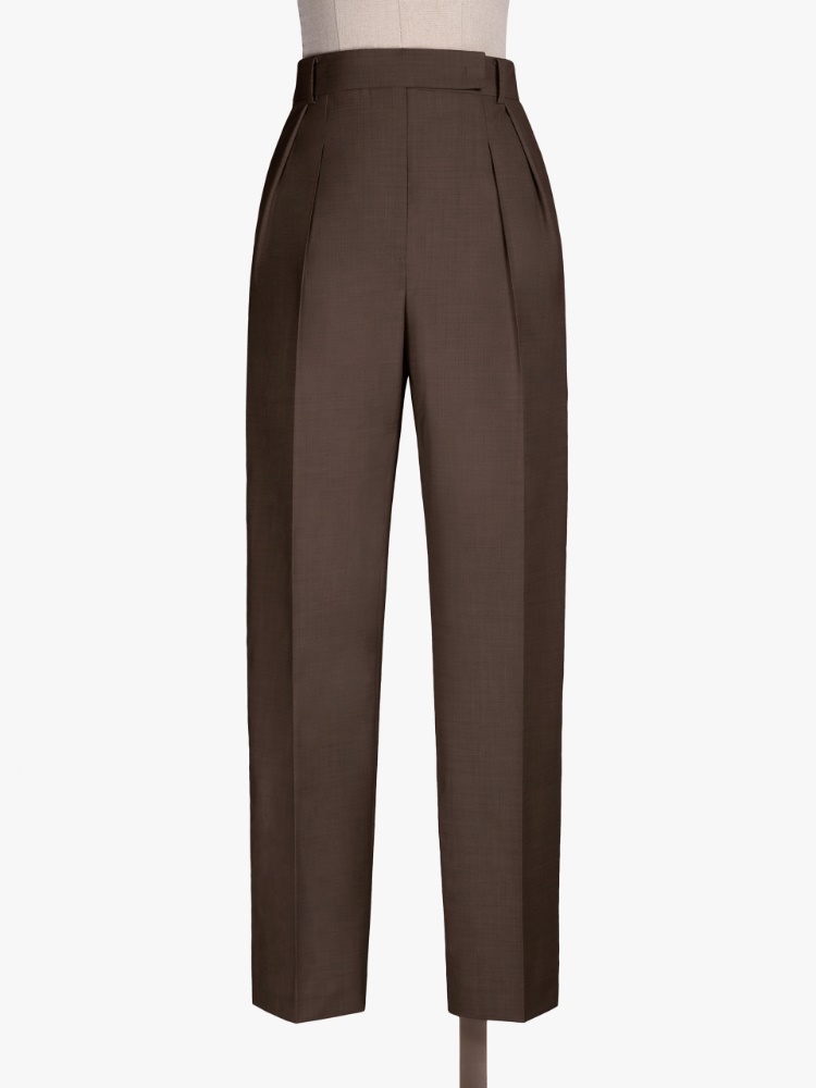 ★Max Mara★ベラ バージンウール パンツ フィナーレ] ヴァージンウール ストレッチ パンツ, brown