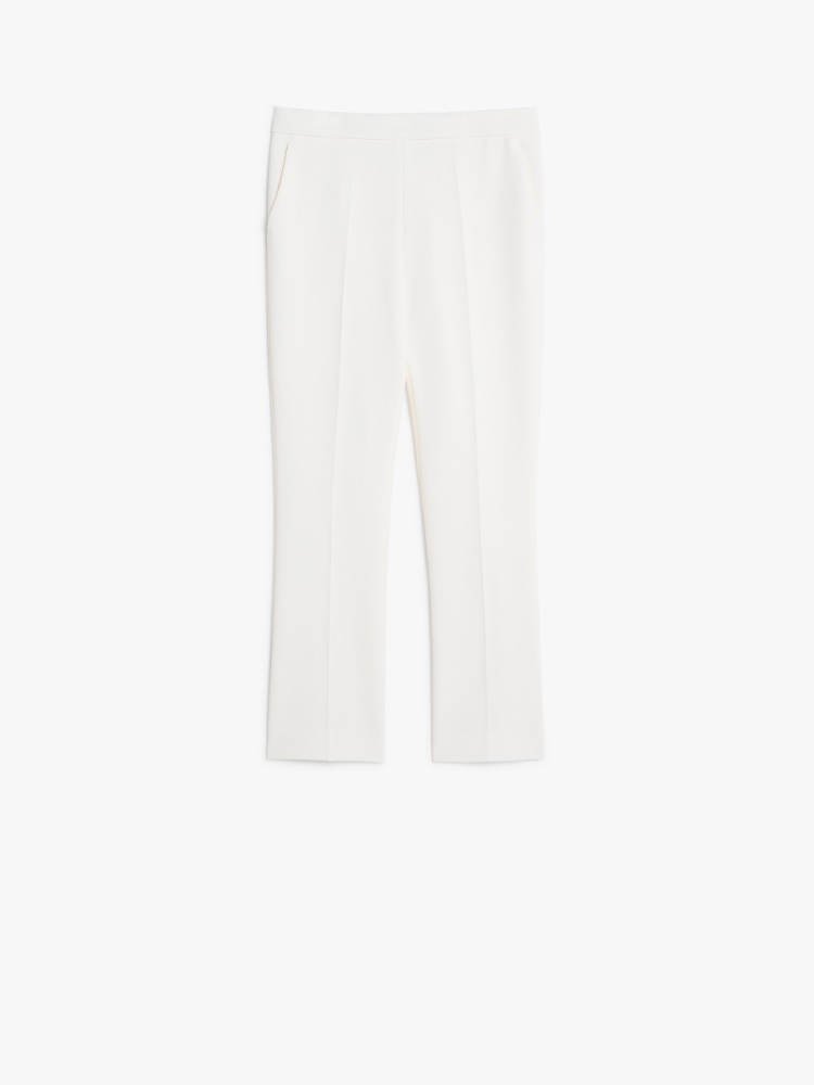 Wool crêpe trousers, white | 