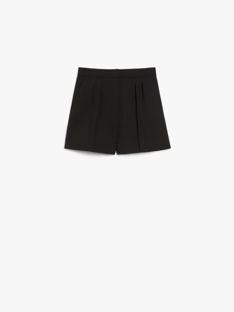 Wool canvas shorts - BLACK - Max Mara