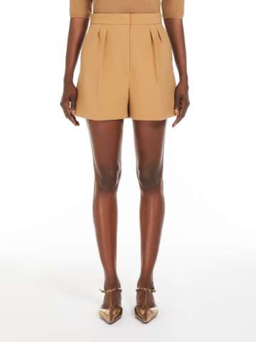 【関税&送料込】Max Mara Shorts Brown Quebec linen and silk shorts in brown - Max Mara | Mytheresa