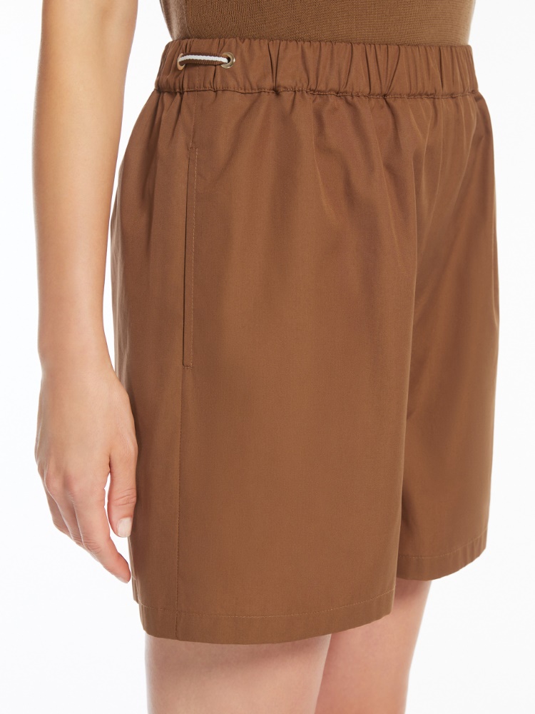 【関税&送料込】Max Mara Haway Shorts In Cotton Poplin MAX MARA Haway shorts in cotton poplin - Brown