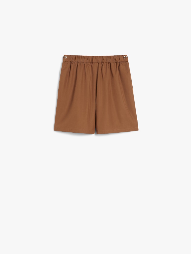 Cotton poplin shorts, tobacco | 