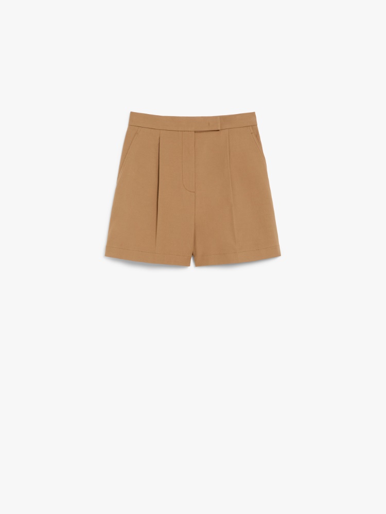 Stretch-cotton shorts - HAZELNUT BROWN - Max Mara
