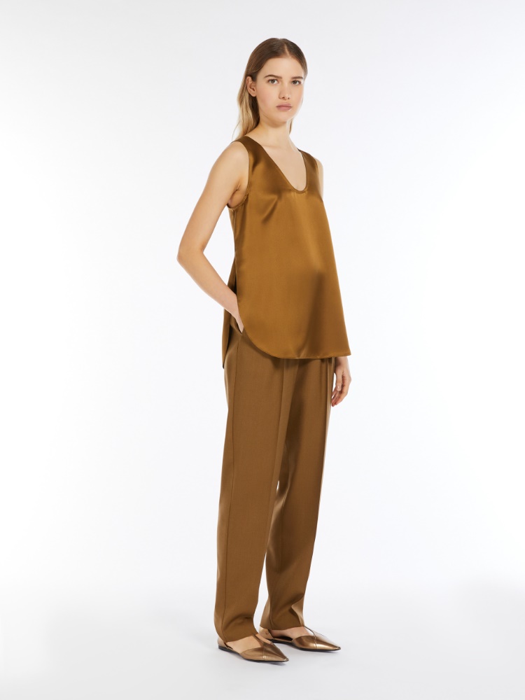 Silk satin top - TOBACCO - Max Mara