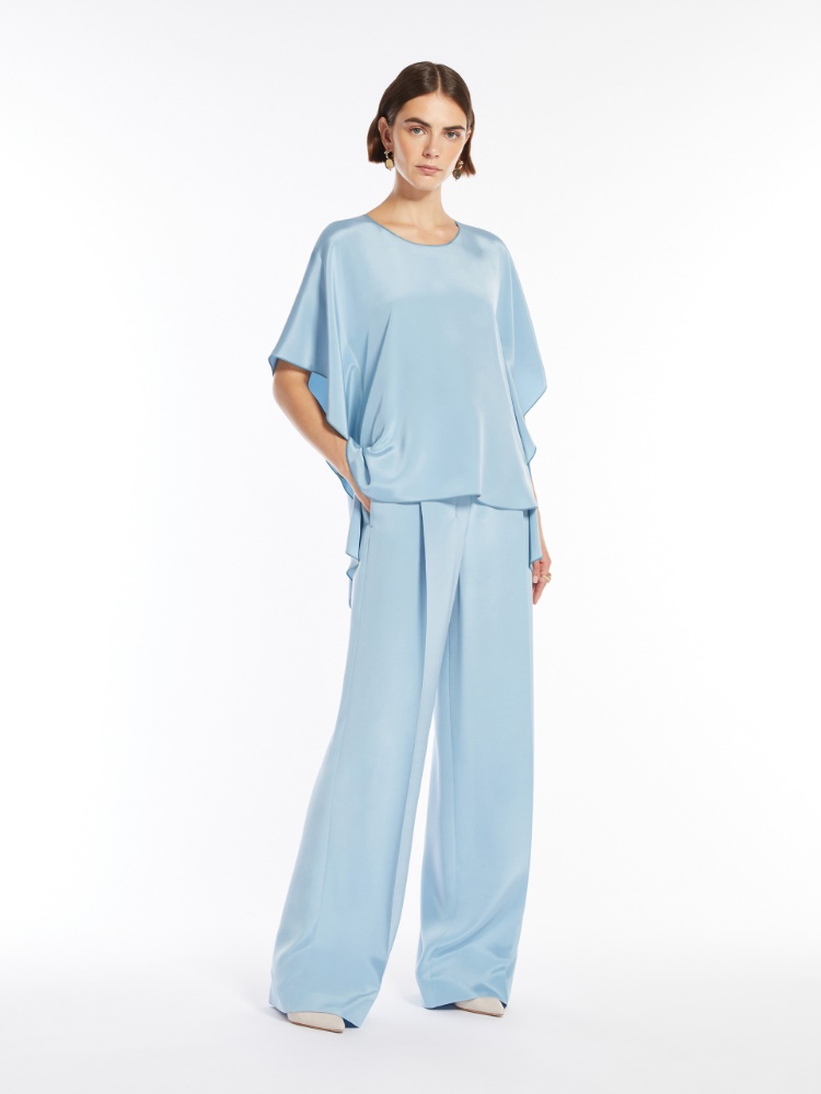 Crêpe de Chine fluid blouse - SKY BLUE - Max Mara - 2