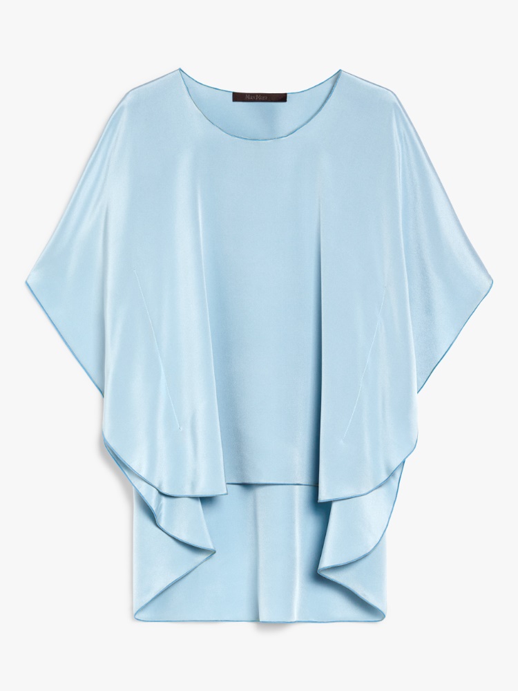Crêpe de Chine fluid blouse - SKY BLUE - Max Mara