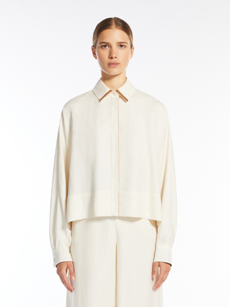 Tシャツ・カットソー MAX MARA IVORY TOP IN CREPE VISCOSE Max Mara Ivory top in crêpe viscose | TheDoubleF
