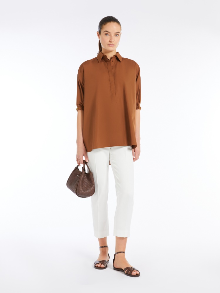 Loose-fitting cotton shirt + TOBACCO - Max Mara