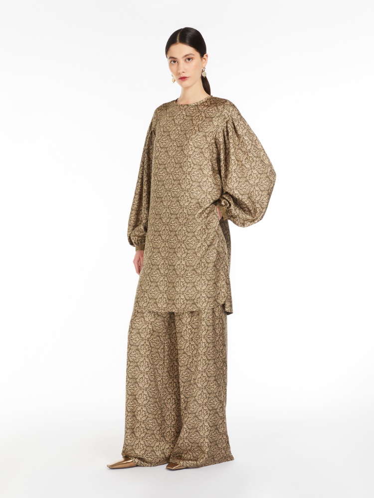 Blusa in seta stampata - VERDE KAKI - Max Mara - 2