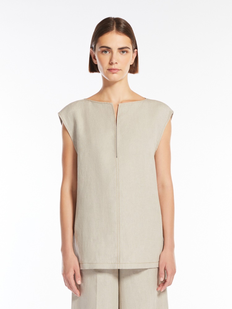 Max Mara COLIMBO リネンキャンバス トップス Beige 関税送料込 Linen canvas blouse, beige | 