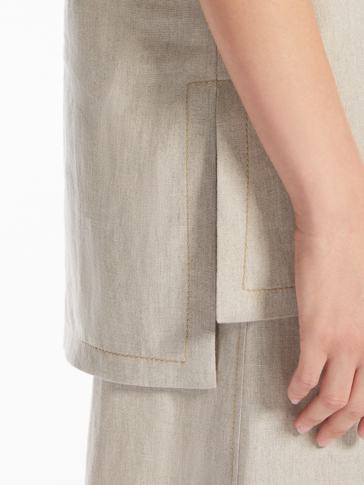 Max Mara COLIMBO リネンキャンバス トップス Beige 関税送料込 Linen canvas blouse, beige | 