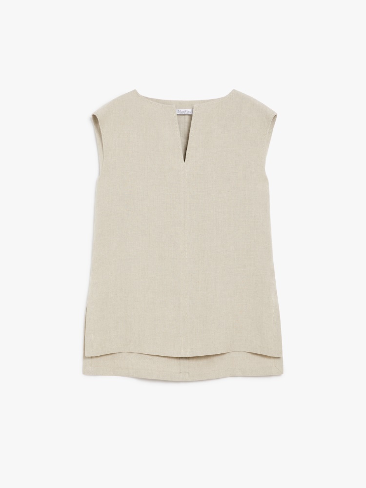 Max Mara COLIMBO リネンキャンバス トップス Beige 関税送料込 Linen canvas blouse, beige | 