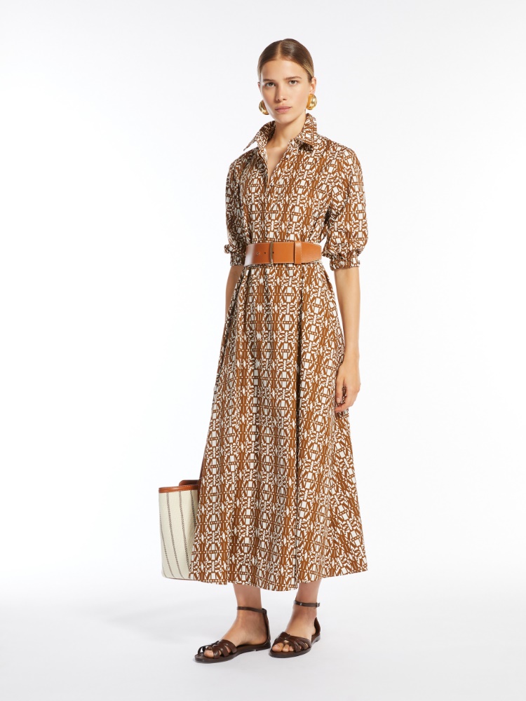 루스기 코튼 드레스 - TOBACCO - Max Mara