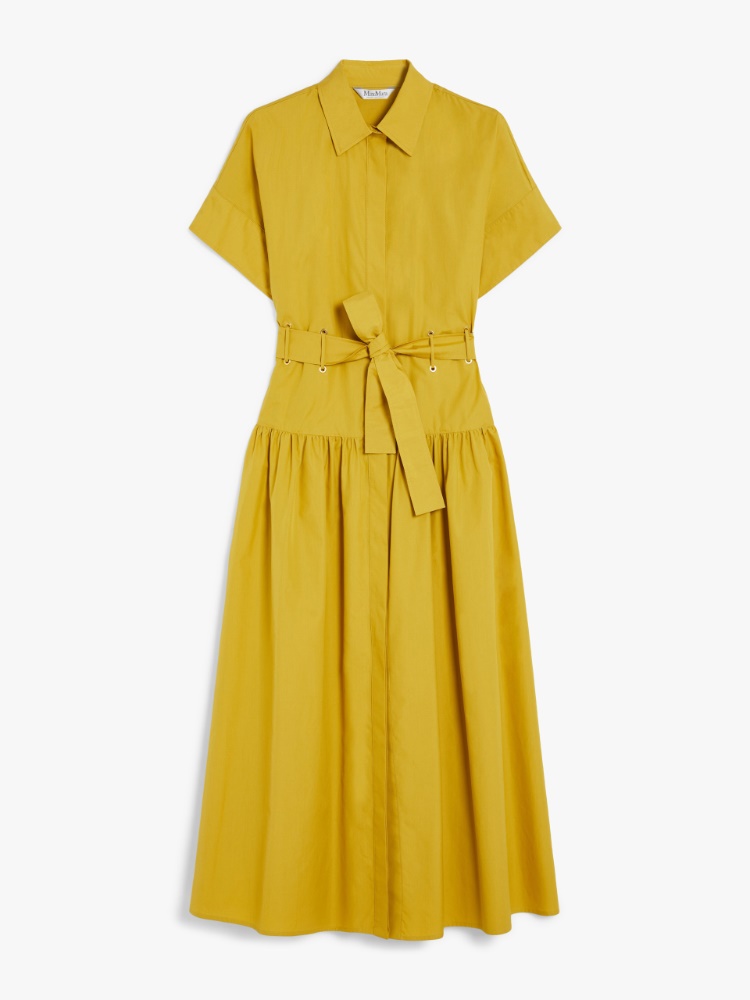 【送料&関税込】Max Mara Dress Agoraio MAX MARA Agoraio belted eyelet-embellished cotton-poplin