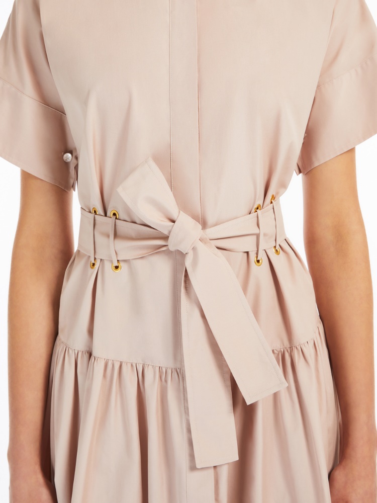 ワンピース MAX MARA AGORAIO POPELINE BELTED DRESS MAX MARA Agoraio belted eyelet-embellished cotton-poplin