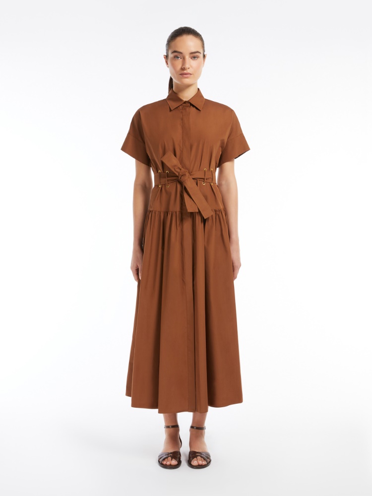☆’S Max Mara☆直営店買付☆Stretch Poplin Dress/TIMEO Timeo printed twill wrap dress in blue - S Max Mara | Mytheresa