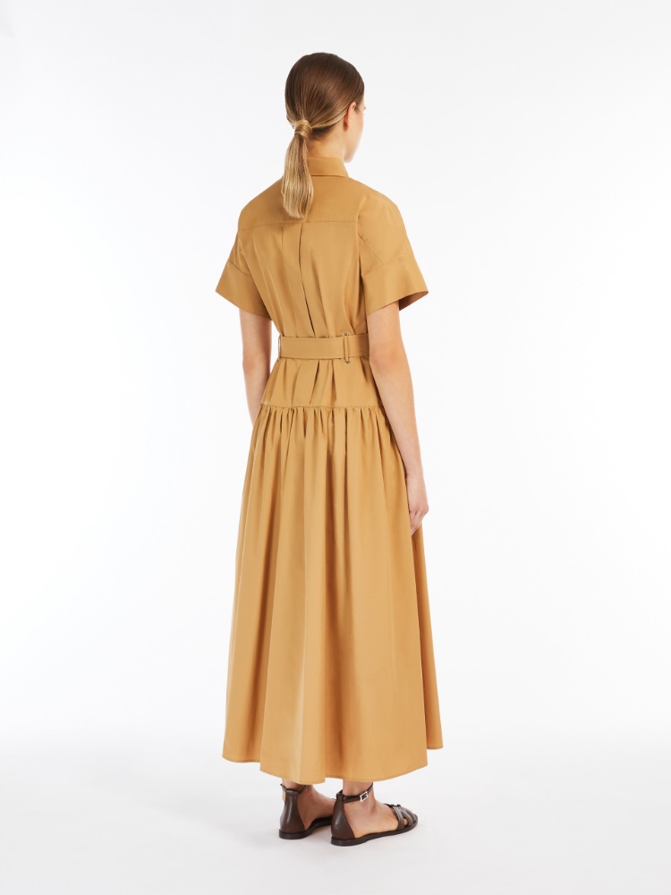 Poplin shirt dress, caramel | 