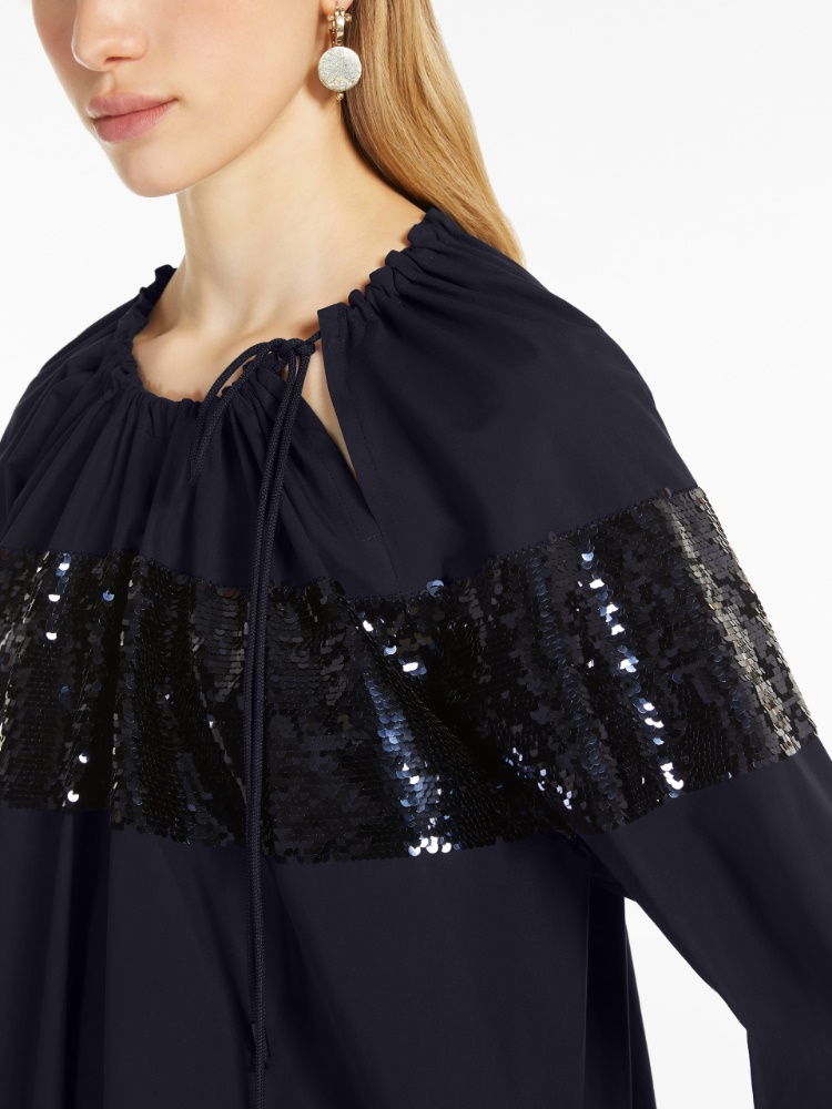 MAXMARA SAMUELE リラックスフィット ポプリンドレス Relaxed-fit poplin dress, ultramarine |