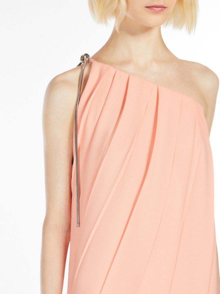 ワンピース MAX MARA Pontida long dress with l detail Rosa One-shoulder pleated dress, rose gold |