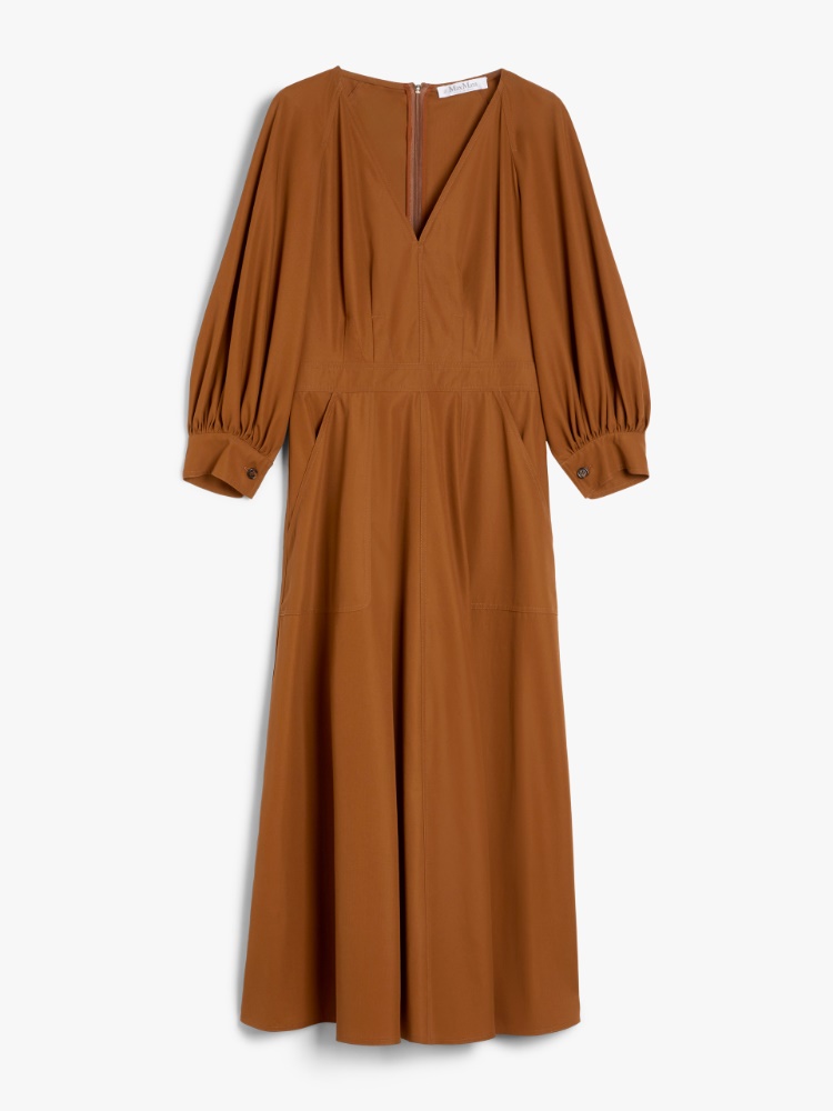 直営♪Max Mara ロング コットンドレス PEDAGGI Long cotton dress, tobacco |