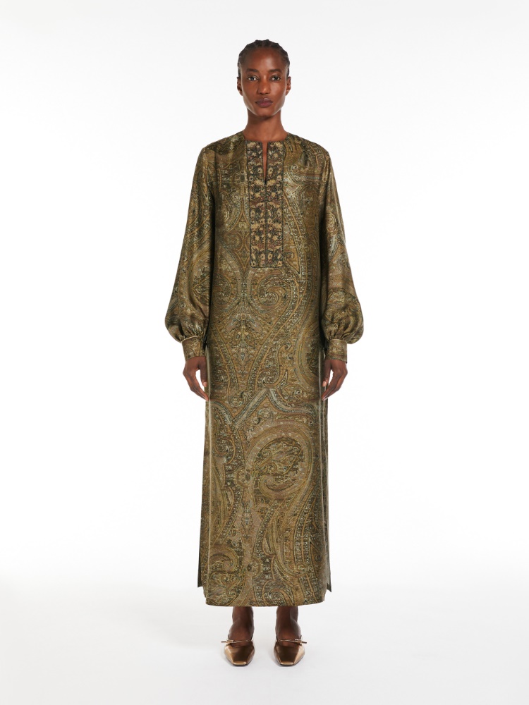 MAX MARA ワンピース 25 Pineta silk ette maxi 1077347 1221235106001-b-