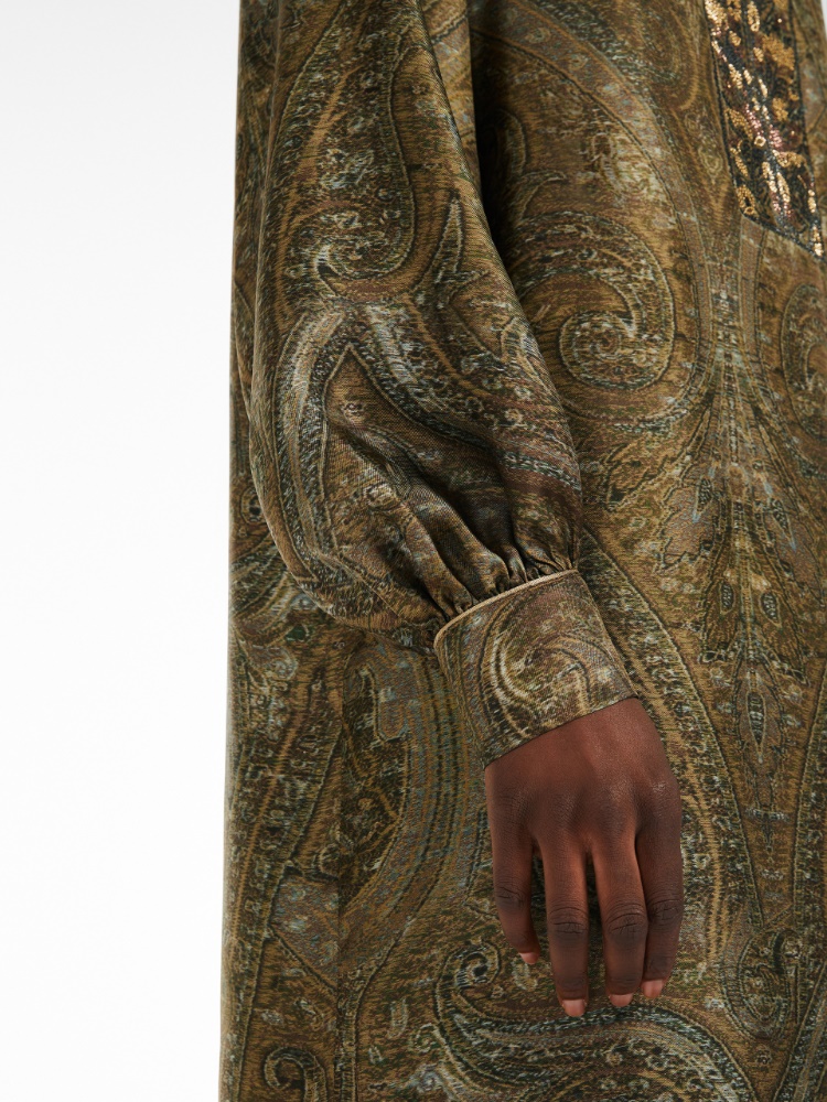 【Max Mara】ディダ シルクサテントップ Printed silk tunic dress, olive green | 
