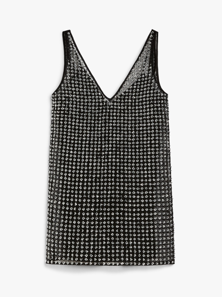 ワンピース Max Mara RITA - Short organza and sequin dress Short dress in organza and sequins, black |